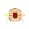 22K Gold Stylish Butterfly Stoned Flower Ring
